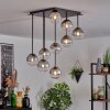 Chehalis ceiling light, globe light clear, Smoke-coloured, 9-light sources