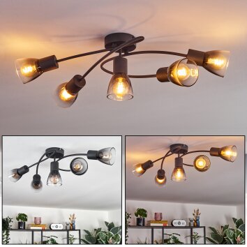 Medelim ceiling light clear, Smoke-coloured, 5-light sources