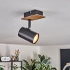 Guardais ceiling light, ceiling spotlight brown, Wood like finish, black, 1-light source