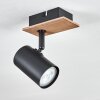 Guardais ceiling light, ceiling spotlight brown, Wood like finish, black, 1-light source