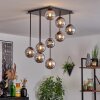 Chehalis ceiling light, globe light chrome, Smoke-coloured, 9-light sources