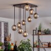 Chehalis ceiling light, globe light chrome, Smoke-coloured, 9-light sources