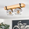 Koyoto ceiling light, globe light Ecru, black, 2-light sources