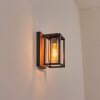 Portalis outdoor light, outdoor wall light brown, Wood like finish, black, 1-light source