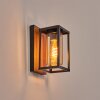 Portalis outdoor light, outdoor wall light brown, Wood like finish, black, 1-light source