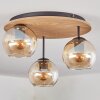 Koyoto ceiling light, globe light Ecru, black, 3-light sources