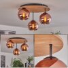 Koyoto ceiling light, globe light Ecru, black, 3-light sources