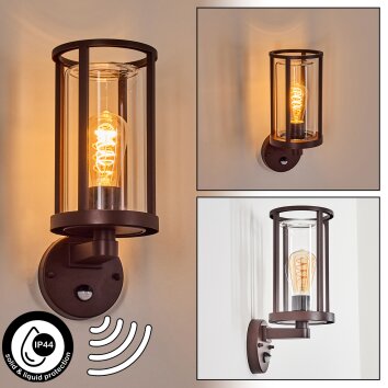 Martinha outdoor wall light rust-coloured, 1-light source, Motion sensor