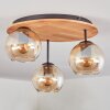 Koyoto ceiling light, globe light Ecru, black, 3-light sources