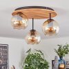 Koyoto ceiling light, globe light Ecru, black, 3-light sources