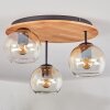 Koyoto ceiling light, globe light Ecru, black, 3-light sources