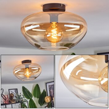 Mertola ceiling light Amber, clear, 1-light source