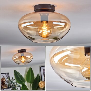 Mertola ceiling light Amber, clear, 1-light source