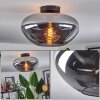 Mertola ceiling light chrome, clear, Smoke-coloured, 1-light source