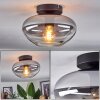 Mertola ceiling light chrome, Smoke-coloured, 1-light source