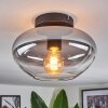 Mertola ceiling light chrome, Smoke-coloured, 1-light source