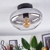 Mertola ceiling light chrome, Smoke-coloured, 1-light source