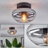 Mertola ceiling light chrome, Smoke-coloured, 1-light source