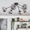 Koyoto ceiling light, globe light 80 cm clear, Smoke-coloured, 6-light sources