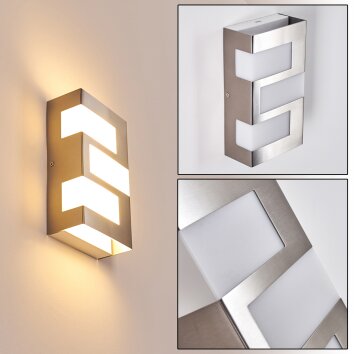LANNION Outdoor Wall Light LED stainless steel, 3-light sources