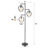 Stehleuchte floor lamp anthracite, 3-light sources