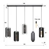 Pendelleuchte pendant light anthracite, 5-light sources