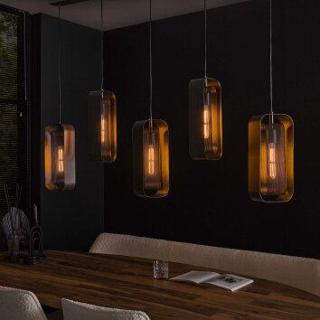 Pendelleuchte pendant light anthracite, 5-light sources