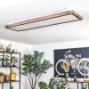 Salmi ceiling light, Panel LED Wood like finish, black, 1-light source