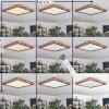 Salmi ceiling light, Panel LED Wood like finish, black, 1-light source, Remote control