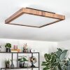 Salmi ceiling light, Panel LED Wood like finish, black, 1-light source, Remote control