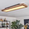 Salmi ceiling light, Panel LED Wood like finish, black, 1-light source, Remote control