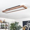 Salmi ceiling light, Panel LED Wood like finish, black, 1-light source, Remote control