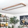 Salmi ceiling light, Panel LED Wood like finish, black, 1-light source, Remote control