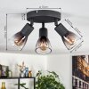 Medelim ceiling light clear, Smoke-coloured, 3-light sources