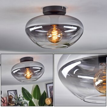 Mertola ceiling light clear, Smoke-coloured, 1-light source