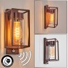 Boucinho outdoor wall light rust-coloured, 1-light source, Motion sensor