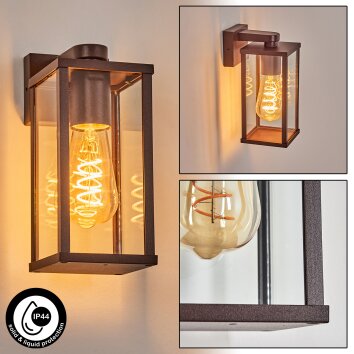 Tourega outdoor wall light rust-coloured, 1-light source