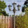 Loria outdoor light, lamp post, path light brown, gold, 3-light sources