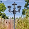 Loria outdoor light, lamp post, path light black, silver, 3-light sources