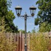 Anfei outdoor light, lamp post, path light gold, black, 2-light sources