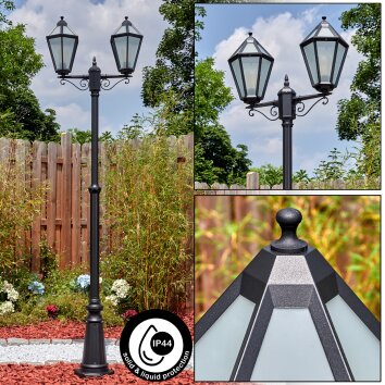 Falfosa outdoor light, lamp post, path light black, 2-light sources