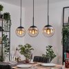 Gastor hanging light, globe light Amber, clear, 3-light sources