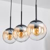 Gastor hanging light, globe light Amber, clear, 3-light sources