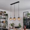 Gastor hanging light, globe light Amber, clear, 3-light sources