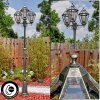 Falfosa outdoor light, lamp post, path light gold, black, 3-light sources