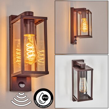 Tourega outdoor wall light rust-coloured, 1-light source, Motion sensor