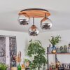 Koyoto ceiling light, globe light 40 cm Ecru, black, 3-light sources