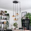 Mertola hanging light, globe light black, 3-light sources