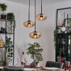 Mertola hanging light, globe light black, 3-light sources