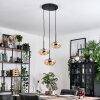 Mertola hanging light, globe light black, 3-light sources